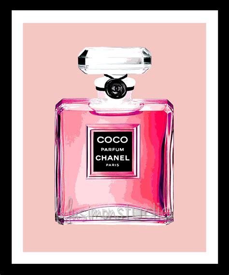 coco chanel perfume bottle print